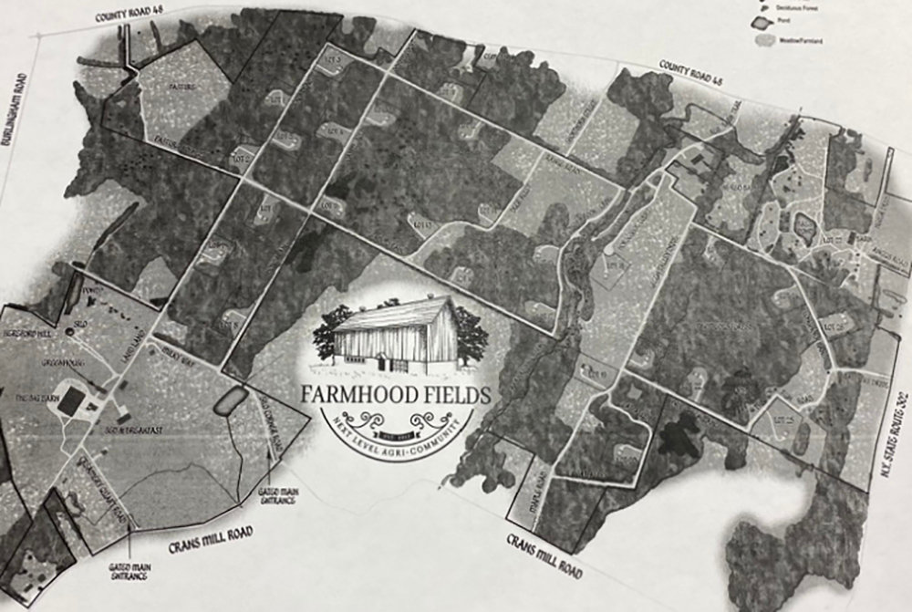 The site plan for Farmhood Fields, a proposed farm-to-table living community.